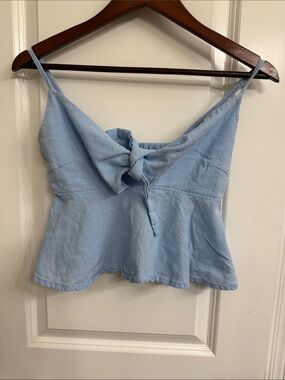 SHEIN Light Blue Tie-Front Camisole